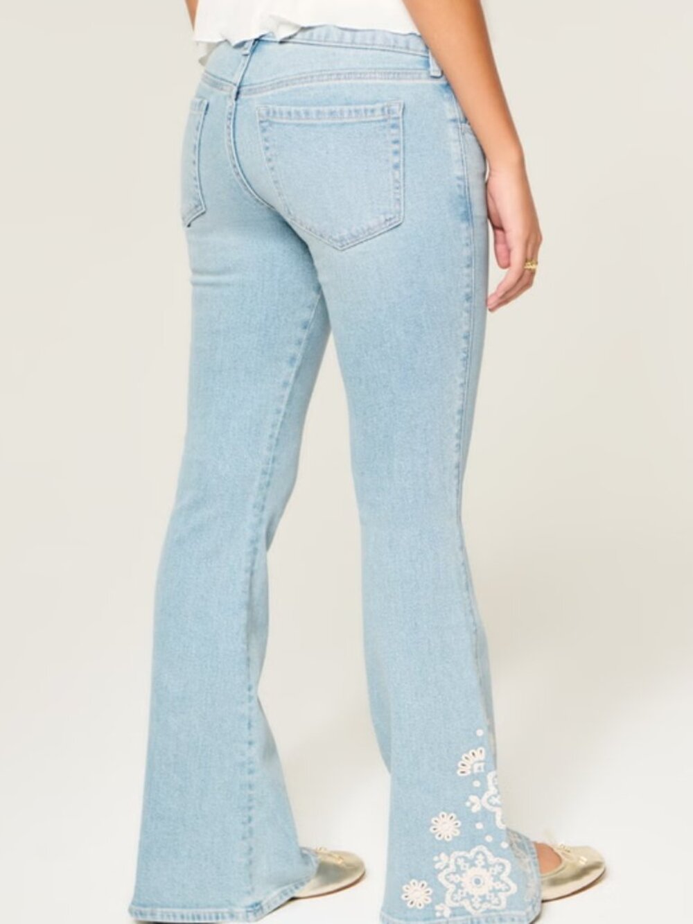 Ultra Low-Rise Medium Wash Flare Jeans - 6R - Picture 5 of 6